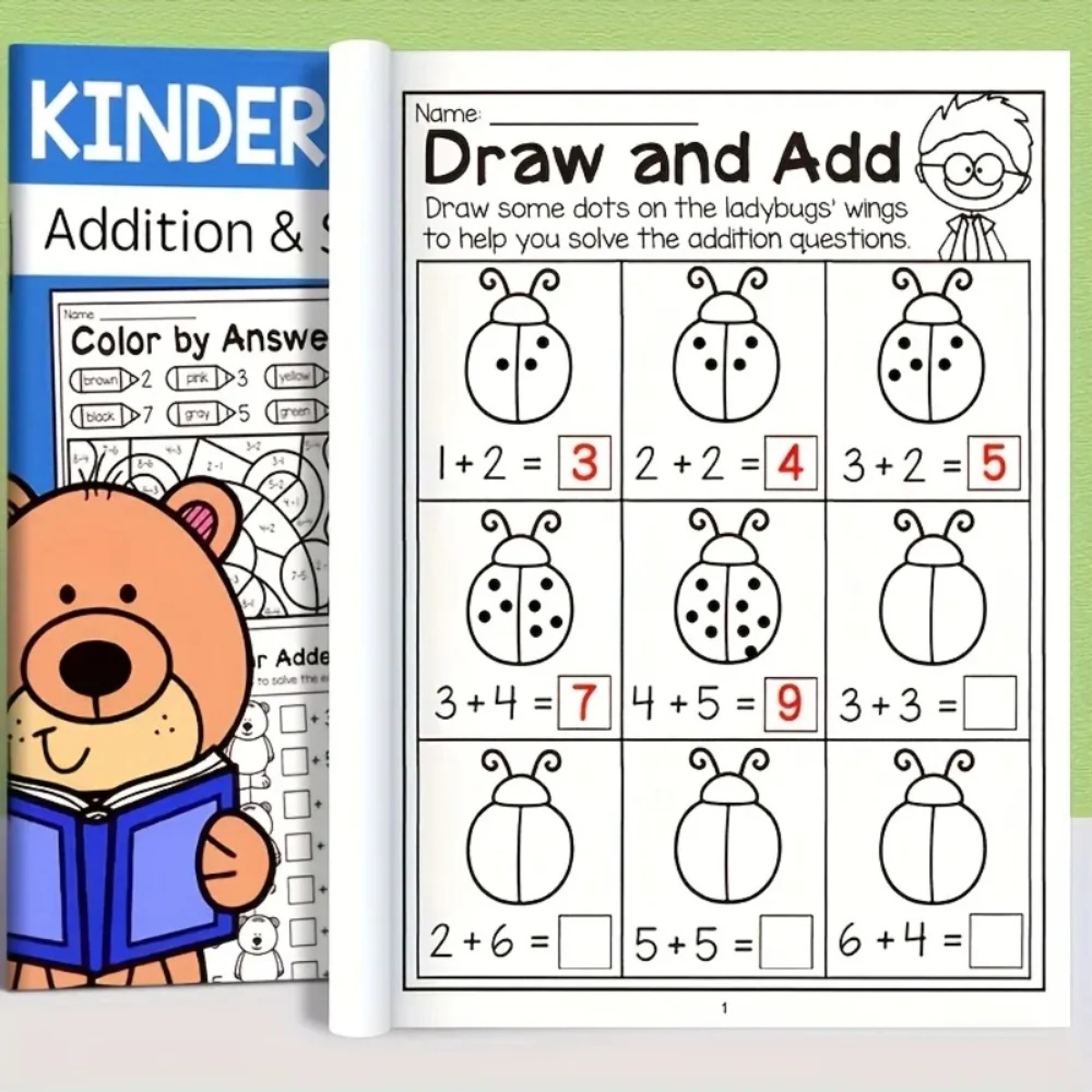 Kids Education Worksheet - أوراق عمل الجمع والطرح، ألعاب الألغاز،