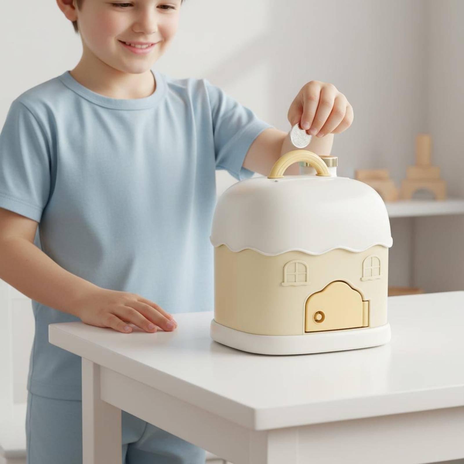 Kids Education Savings - حصالة نقود للأطفال بقفل، تصميم منزل