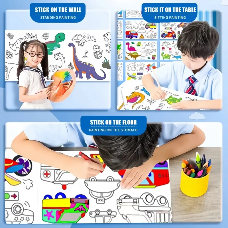 لفة ورق تلوين للأطفال لزجة يمك - مراجعة Kids Educational Workbooks وسعره