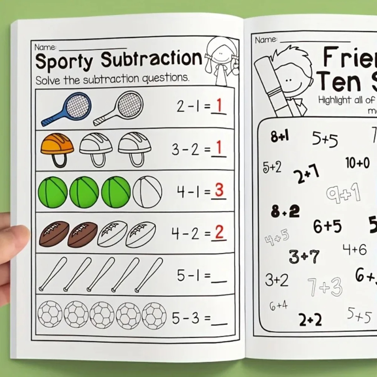 أوراق عمل الجمع والطرح، ألعاب  - مراجعة Kids Education Worksheet وسعره